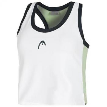 Camiseta Sin Mangas Crop HEAD Play para Mujeres - Blanco, Azul Oscuro