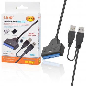 Adaptador USB 2.0 a SATA SSD 2,5 para Disco Duro - Velocidad 480 Mbps TPC595
