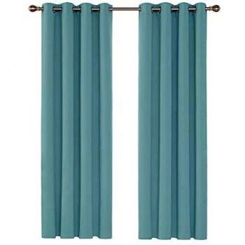 Deconovo Cortinas Dormitorio Opacas 140x175cm, Azul Cielo