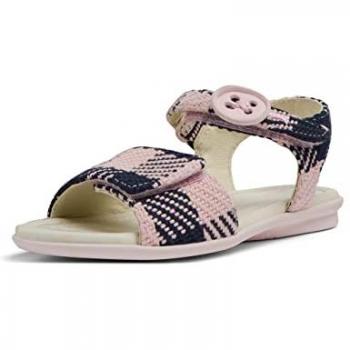 CAMPER Twins Recycled Cotton Sandals for Girls - Pink/Blue, Size 28