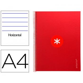 Cuaderno Espiral Liderpapel A4 Micro Antartik Tapa Forrada 80 Hojas 90g Horizontal 1 Banda 4 Taladros Color Frambuesa