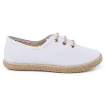 Zapatos de Cordones para Niños Ceremonia con Piso Alpargata - Talla 27 Color Blanco