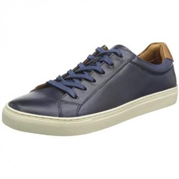 Hush Puppies Colton Men's Navy Leather Cupsole Sneakers