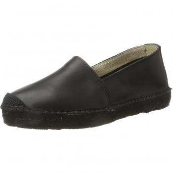 SELECTED FEMME Sfmarley New Leather Solid Espadrilles, Alpargatas para Mujer, Negro