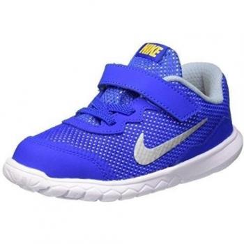 Nike Flex Experience 4 (Tdv), Zapatos de Primeros Pasos Para Bebés, Negro / Plateado (Hypr Cblt / Mtllc Slvr-Vrsty Mz), 21 EU