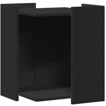 Mueble arenero para gatos de madera ingeniería negro 42x42x51 cm