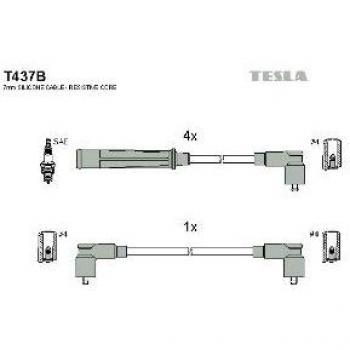 Juego de cables de encendido TESLA T437B para BMW 3 y 5 Berlina