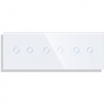Frontal cristal blanco KOOB 6 botones 3 módulos