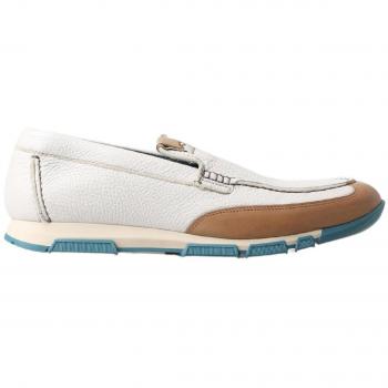 Dolce & Gabbana White Leather Loafers Moccasins Shoes - EU40.5/US7.5