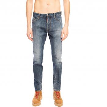 Dsquared² Tapered Leg Slim-fit Distressed Blue Cotton Jeans - Size XL