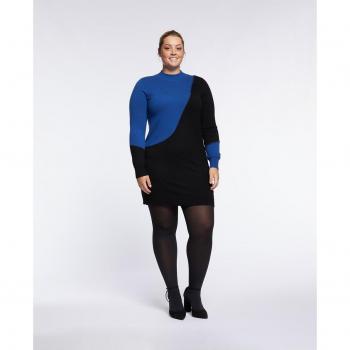 Vestido bicolor con delicado bordado artesanal y detalles únicos