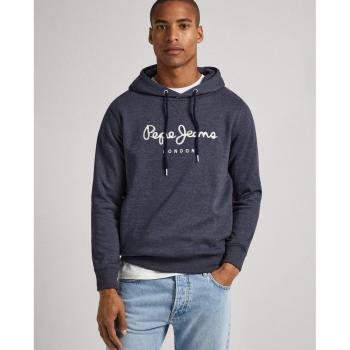Sudadera Pepe Jeans Nouvel Azul con Capucha y Logo Bordado para Hombre