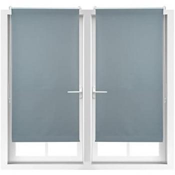 Estores Enrollables Térmicos Opacos Relaxdays, Set de 2, Sin Taladrar, con Cadena, 70 x 210 cm, Gris