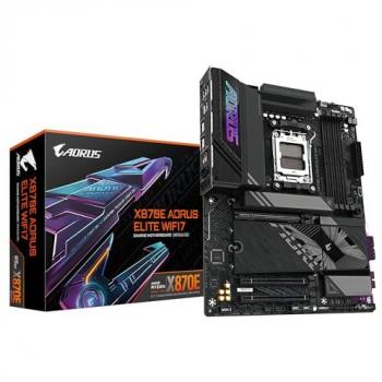 Placa Base GIGABYTE X870E AORUS ELITE WIFI7 ATX - Soporte para AMD Ryzen 9000, VRM Digital 16+2+2 Fases, hasta 8000MHz DDR5 (OC
