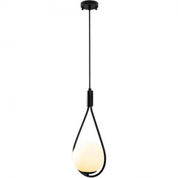 Lámpara Colgante Opviq GMN-00008 1 Bombilla Negro/Vidrio Opalino