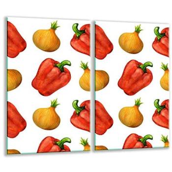 Tabla de Corte de Vidrio Templado 2x 30x52 cm para Pimientos y Protección de Vitrocerámica