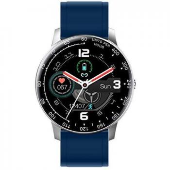 Reloj Smart de Radiant. Colección Times Square. Reloj Plateado con Correa de Silicona Azul y Brazalete de Acero Plateado. IP67. 44mm. Referencia RAS20403.