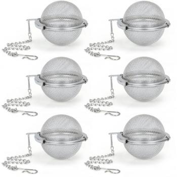 EZOWare Infusor de Té en Acero Inoxidable, Filtro de Té con 6 pcs