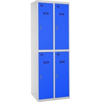 Taquilla metálica Profesional Tándem 4 Puertas Montada SIMONLOCKER PROF.MON. TANDEM 2/4 400 (800) GR/AZ - 96233W2280 - Simon Rack