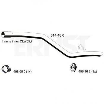Tubo de escape ERNST 314480 para Ford Focus 2, tipo trasero