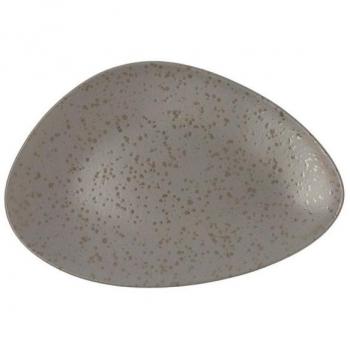 PLATO TRIANGULAR PORCELANA OXIDE DE 29CM CON DECORACIÓN GRIS Y ALTO CONTENIDO DE ALUMINA