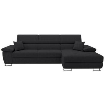 Sofá rinconero Comfivo 137, gris, con función de descanso y caja de ropa de cama, dimensiones 275 x 170 x 71 cm
