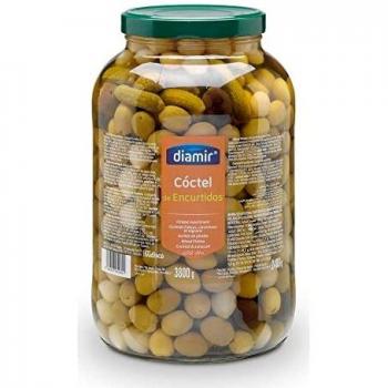 Cocktail de aceitunas, cebollitas y pepinillos marca Diamir (2.4 Kg)