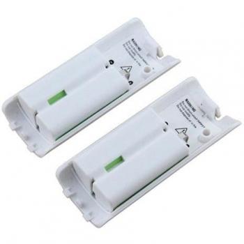 CICMOD Wii Bateria Mando, 2 Pcs Capacidad 2800mAh Batería Recargable para Nintendo Wii Control Remoto Blanca