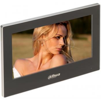 Monitor Intercomunicador Interior IP Dahua VTH2621G-P, Pantalla TFT de 7, Color Negro, Con Reproductor, Conexión Ethernet 10/100, 6 Entradas de Alarma, PoE