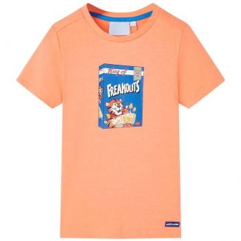 Camiseta de manga corta infantil naranja neón 92