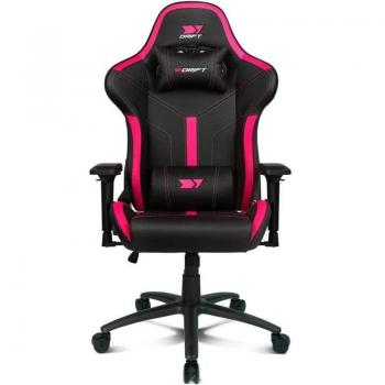 Silla gaming Drift DR350 - Ergonómica, Polipiel de alta calidad, Reposabrazos 4D, Ruedas silenciosas, Inclinación ajustable, Color Negro/Rosa