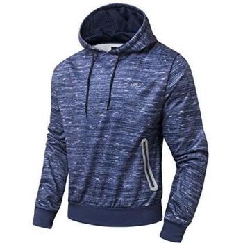 AIRAVATA Hombres Suéter Pull-Over Casual Clásica Delgado Ajuste Sudadera Con Capucha Senderismo, Camping y Más S a XL