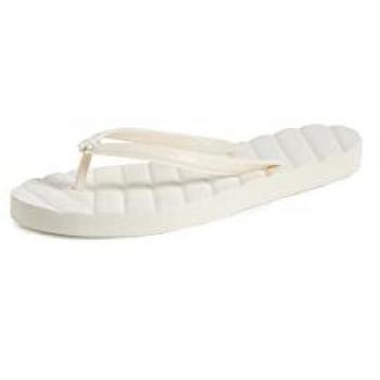 Tory Burch Women's Kira Beige Rubber Flip Flops, Size 6 US