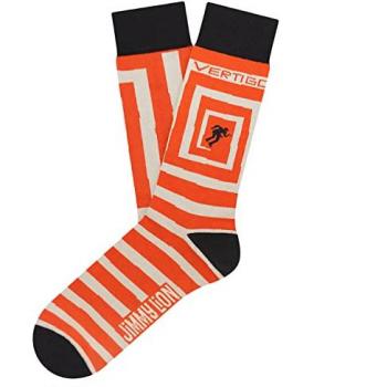 Calcetines Jimmy Lion Hitchcock Vertigo de algodón peinado, color naranja con estampados, talla 36-40 en media caña