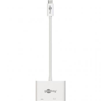 Adaptador Multiport USB-C a VGA y USB-C, 0.15 m, Blanco, con Power Delivery (PD) y soporte para 1080p a 60 Hz