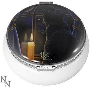 Midnight Vigil - Cat Mini Trinket Box By Lisa Parker by Lisa Parker