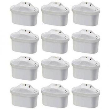 Amazon Basics Cartuchos Filtrantes de Agua, Blanco, 12 unidades - Fits BRITA Maxtra Jugs