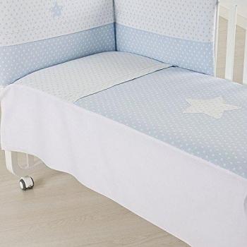 Bolín Bolón 1651241011180 - Edredón cuna estrellitas, 80 x 130 cm, color azul