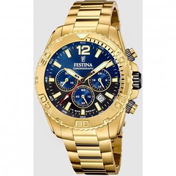 Reloj Festina Timeless Chronograph F20684/2 Acero Dorado Azul Hombre