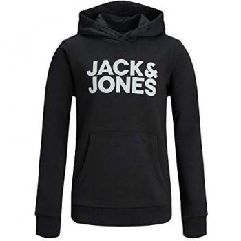Jack & Jones Junior Black Hoodie with JJECORP Logo