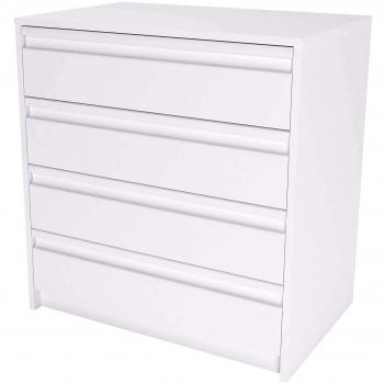 Samblo Kai - Cajonera  de melamina con 4 cajones , Blanco, 45 x 70 x 73 cm