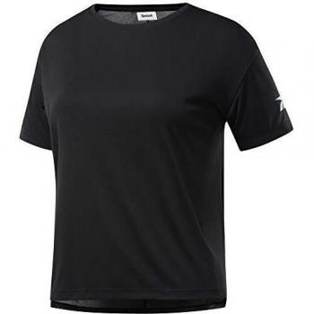 Reebok Wor Comm Poly tee Solid Camiseta, Mujer, Negro, 2XL