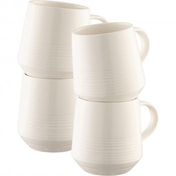 Elegant Porcelain Zephyr Mug Set of 4