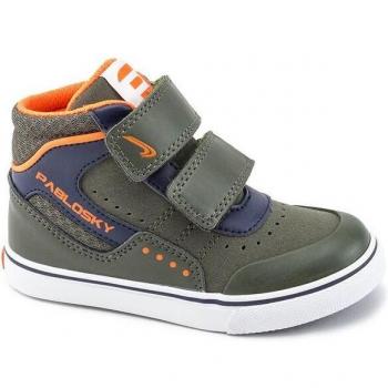 Zapatillas deportivas de niño abotinadas con doble cierre adherente