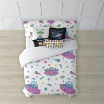 Funda Nórdica con Botones 100% Algodón Modelo Universe Rick and Morty para Cama de 105 (180x240 cm)