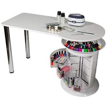 Mesa de Manicura Profesional cajones giratorios color blanco