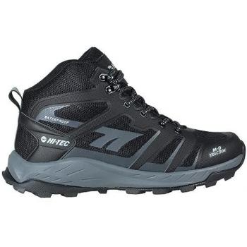 HI-TEC TOUBKAL MID WP ZAPATILLAS MONTAÑA TRAIL WATERPROOF HOMBRE NEGRO 46, membrana Dri-Tec, protección impermeable, ajuste duradero, collar antifricción, plantilla