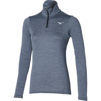 Camiseta de mujer Mizuno Multi-training Impulse Core Half-Zip Azul