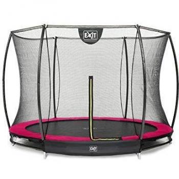 Trampolín enterrado EXIT Silhouette Ø 244 cm con red de seguridad - rosa