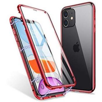 ZHIKE Funda para iPhone 11, Estuche de Adsorción Magnético Frente y Parte Posterior de Vidrio Templado Cobertura de Pantalla Completa Diseño de una Pieza Cubierta con Tapa para iPhone 11